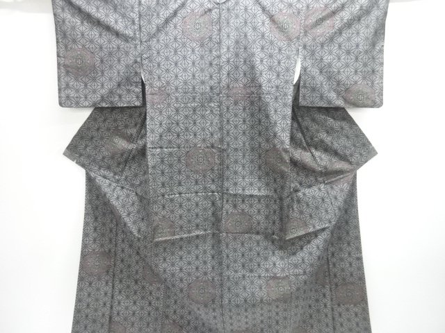 JAPANESE KIMONO / STUMUGI / WOVEN KIKKO FLOWER CREST & ASANOHA 